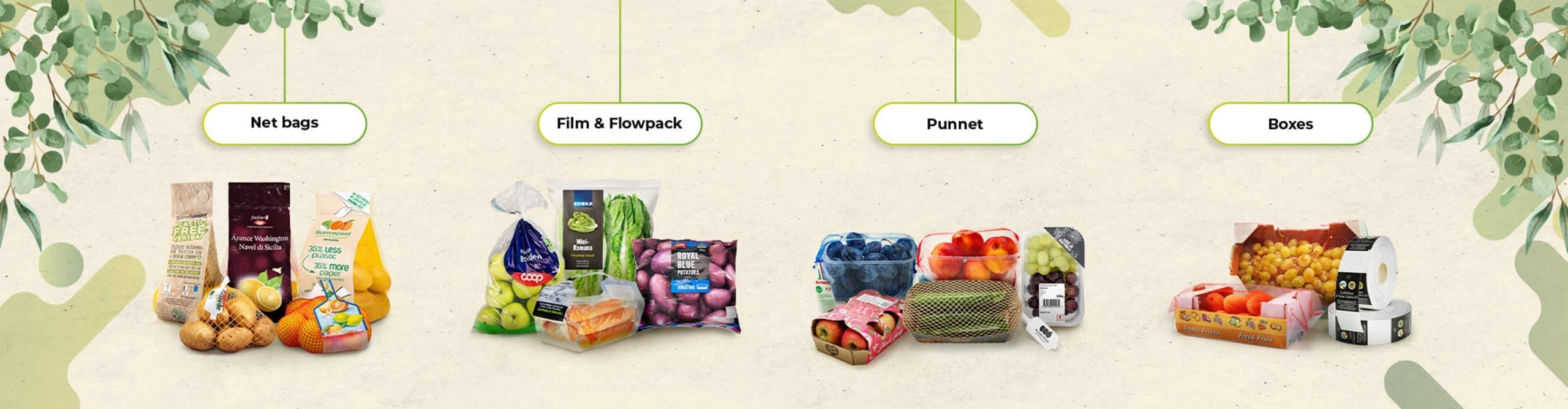 Sorma sustainable packaging groups by product type