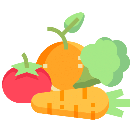 australian sustainable vegetables packaging icone carrot, tomato, pumpkin and broccoli illustration