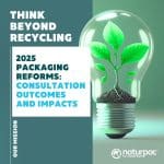 2025 DCCEEW packaging reforms consultation outcomes and impacts on a green background with a plant in a lightbult.